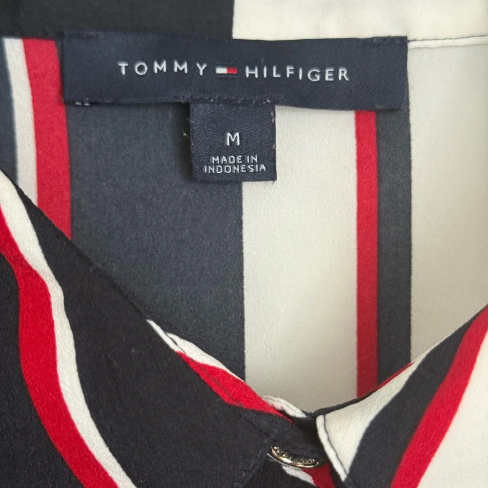 Tommy Hilfiger Black, White, and Red Striped Shirt - Picture 2 of 6